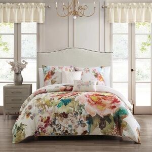 Bebejan Antique Flowers Reversible Queen Comforter Set